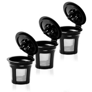reusable coffee pods for ninja dual brew coffee maker, 3 pack reusable k cups coffee filter compatible with ninja dualbrew pro cfp301 cfp201