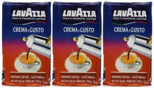 lavazza medium_roast, crema e gusto ground coffee, italian , 8.8-ounce bricks (pack of 3)