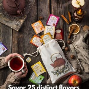 Twinings Herbal and Decaf Tea Bags - Caffeine-Free Variety Sampler - 25 Flavors, 50 Count - Individually Wrapped Packets