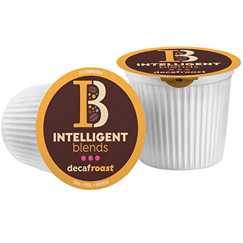 Intelligent Blends Dark Roast Decaf Coffee Pods, 100ct. Solar Energy Produced Recyclable Single Serve Swiss Water Processed Decaf Coffee Pods - 100% Arabica Coffee California Roasted, KCup Compatible