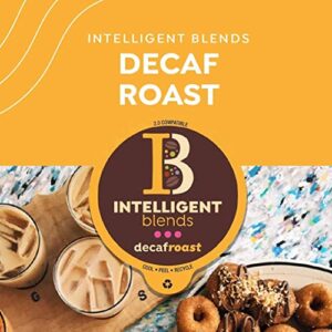 Intelligent Blends Dark Roast Decaf Coffee Pods, 100ct. Solar Energy Produced Recyclable Single Serve Swiss Water Processed Decaf Coffee Pods - 100% Arabica Coffee California Roasted, KCup Compatible