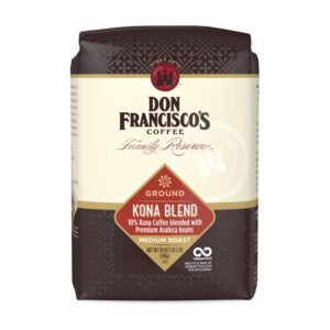 don francisco's kona blend medium roast ground coffee (18 oz bag)