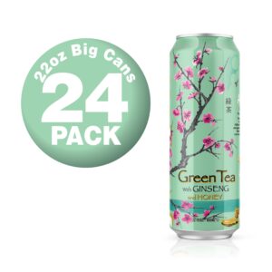 AriZona Green Tea with Ginseng and Honey - Big Can, 22 Fl Oz (Pack of 24)
