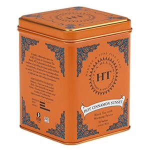 Harney & Sons Caffeinated Hot Cinnamon Sunset Black Tea with Orange and Cloves Tin 20 Sachets