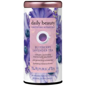 the republic of tea beautifying botanicals® daily beauty blueberry lavender herbal tea bags(36 count)