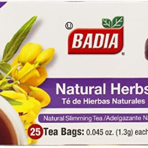 CubanFoodMarket Badia Natural Herb Tea. Total individual tea bags, 25 Count (Pack of 4)