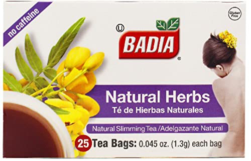 CubanFoodMarket Badia Natural Herb Tea. Total individual tea bags, 25 Count (Pack of 4)