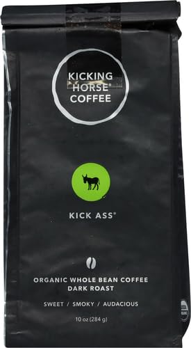 Kicking Horse Coffee, Kick Ass, Dark Roast, Whole Bean, 10 Oz