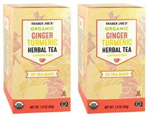 trader joes organic ginger turmeric herbal tea 20 envelopes each (pack of 2)
