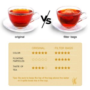 Angooni 300PCS Disposable Tea Filter Bags with Drawstring | 100% Natural & Safe Loose Leaf Tea Empty Tea Bags, 1-Cup Capacity