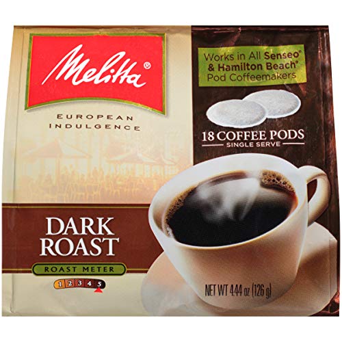 Melitta Coffee Pods, Dark Roast, 18 Count (Pack of 6) 108 Total Pods