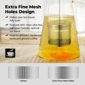 Reinmoson 2 Pack Large Tea Ball Infuser for Loose Leaf Tea & Spice Ball for Cooking Soup, 304 Stainless Steel, Threaded Lid, Chain Hook, Extra Fine Mesh Tea Strainer Ball for Herb, Iced Tea