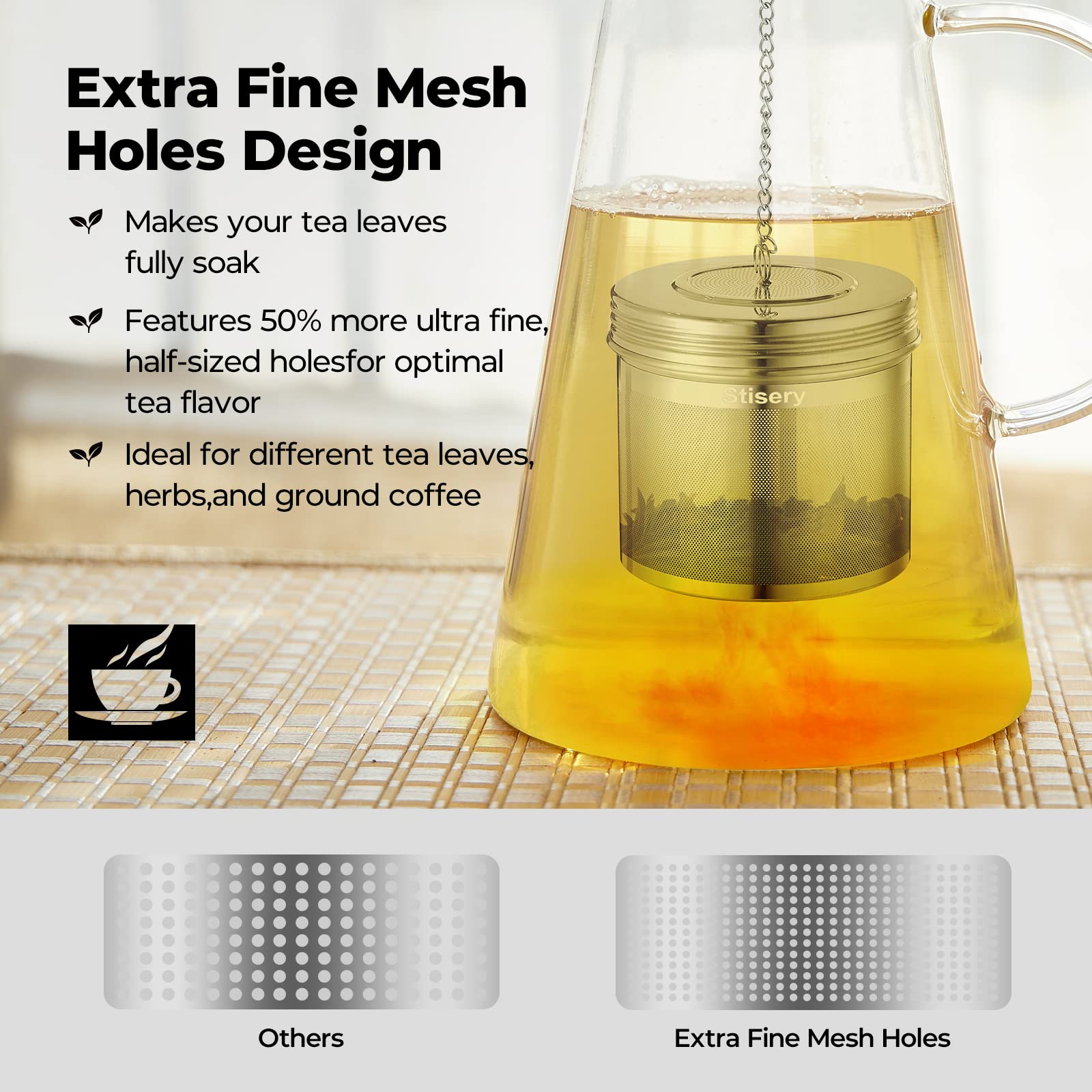 Reinmoson 2 Pack Large Tea Ball Infuser for Loose Leaf Tea & Spice Ball for Cooking Soup, 304 Stainless Steel, Threaded Lid, Chain Hook, Extra Fine Mesh Tea Strainer Ball for Herb, Iced Tea