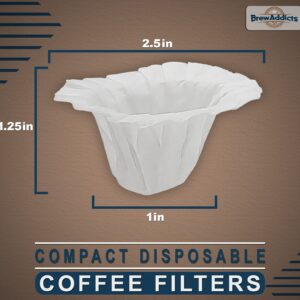 Brew Addicts 300 Paper Coffee Single-Use Filters for Keurig 1.0 & 2.0.