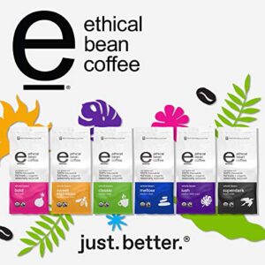 Ethical Bean Fairtrade Organic Coffee, Lush Medium Dark Roast, Whole Bean Coffee (12 Oz Bag), Lush Medium Dark Roast, 0.75 Lb