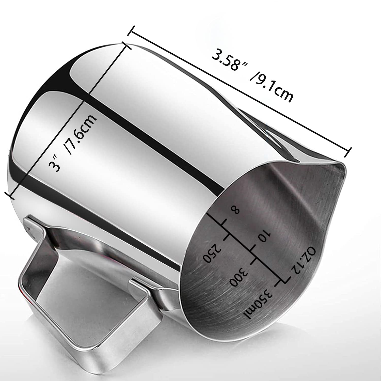 Milk Frothing Pitcher, Stainless Steel Art Creamer Cup Milk Frother Steamer Cup Stainless Steel Coffee Milk Frothing Cup,Coffee Steaming Pitcher 12oz/350ml