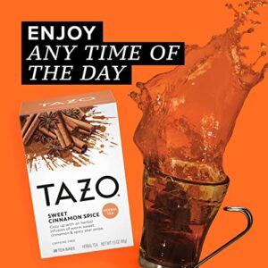 TAZO Sweet Cinnamon Spice Herbal Tea Bags, Caffeine-Free, 20 Count (Pack of 6)