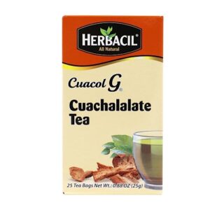 Herbacil Te De Cuachalalate, 2-pack of 25 tea bags per box (50 bags)