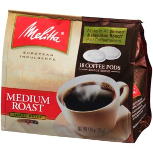 Melitta Coffee Pods, Medium Roast, 18 Count (Pack of 6) 108 Total Pods