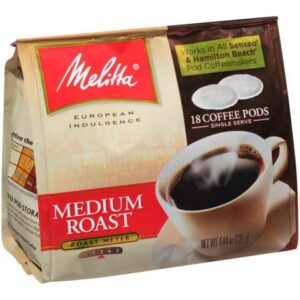 Melitta Coffee Pods, Medium Roast, 18 Count (Pack of 6) 108 Total Pods