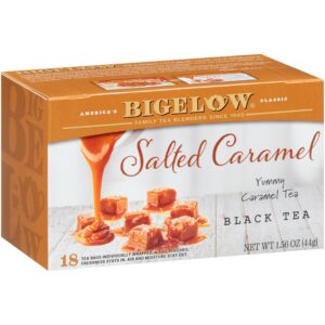 bigelow tea salted caramel black tea, caffeinated, 18 count (pack of 6), 108 total tea bags