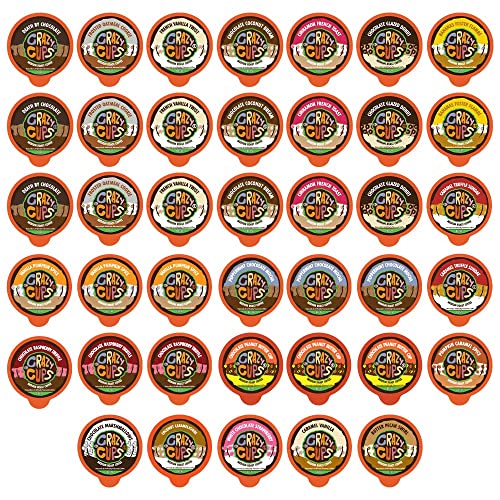 Crazy Cups Flavored Decaf Coffee, for the Keurig K Cups Coffee 2.0 Brewers, Variety Pack Sampler, 40 Count