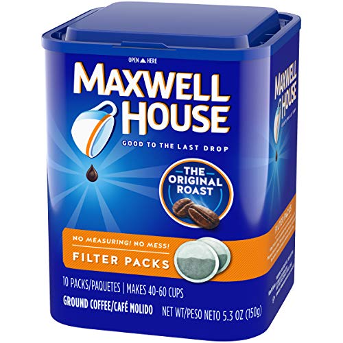 Maxwell House Original Medium Roast Ground Coffee Filter Packs (40 Filter Packs),10 Count (Pack of 4)