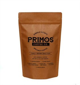 french press specialty coffee, coarse ground, primos coffee co (medium roast, 12 oz)