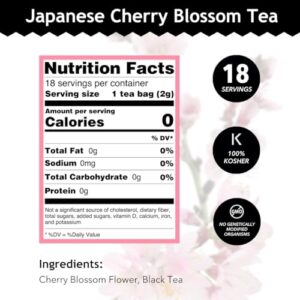 Buddha Teas Japanese Cherry Blossom Tea - OU Kosher, 18 Bleach-Free Tea Bags