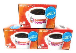 dunkin' donuts k-cups french vanilla 10 count (pack of 3)