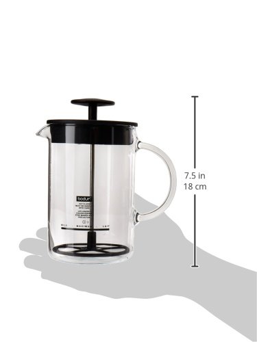 Bodum Latteo Manual Milk Frother, 8 Ounce, Black