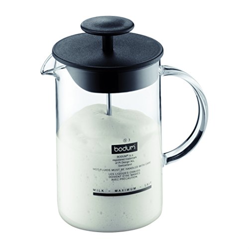 Bodum Latteo Manual Milk Frother, 8 Ounce, Black