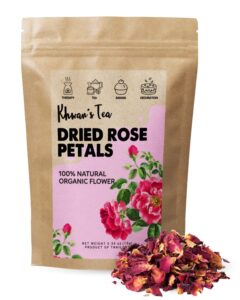 khwan's tea premium dried rose petals - plant-based & edible flowers for baking decoration, desserts, syrup, diy crafts, candle, bath & fragrant soap - herbal tea, 0.35oz (10g)