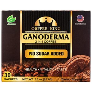 Ganoderma Reishi Coffee Mix, Instant 2-in-1 Mushroom Coffee with All Natural Ganoderma Lucidum. A Non Sugar Dietary Supplement To Replace Regular Coffee - 30 sachets