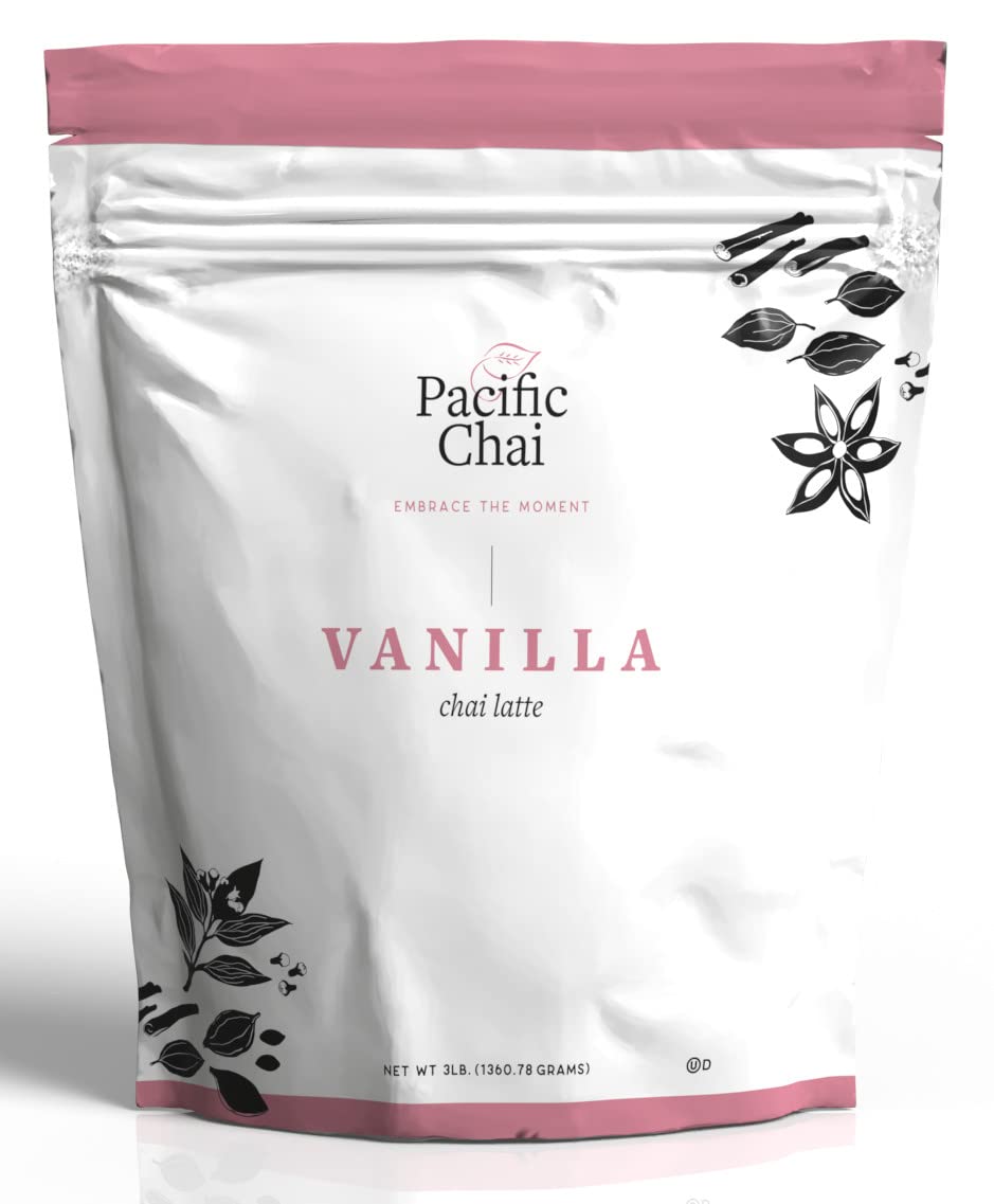 Pacific Chai Vanilla Chai Latte Powder Mix, Instant Hot, Iced or Blended Vanilla Chai Tea Latte, 3 lb (Pack of 1)