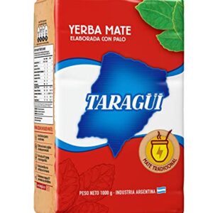 Taragüi Yerba Mate with Stems, 1kg - 2.2 lbs (Red Pack)