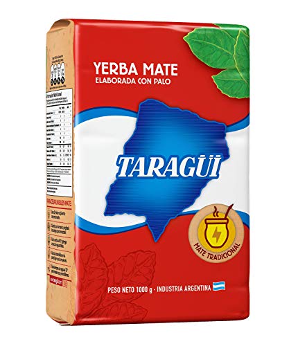 Taragüi Yerba Mate with Stems, 1kg - 2.2 lbs (Red Pack)