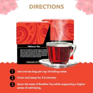 Buddha Teas - Hibiscus - Organic Herbal Tea - For Health & Wellbeing - With Antioxidants, Vitamin C & Bioflavonoids - Caffeine Free - 100% Kosher & Non-GMO - 18 Tea Bags (Pack of 1)