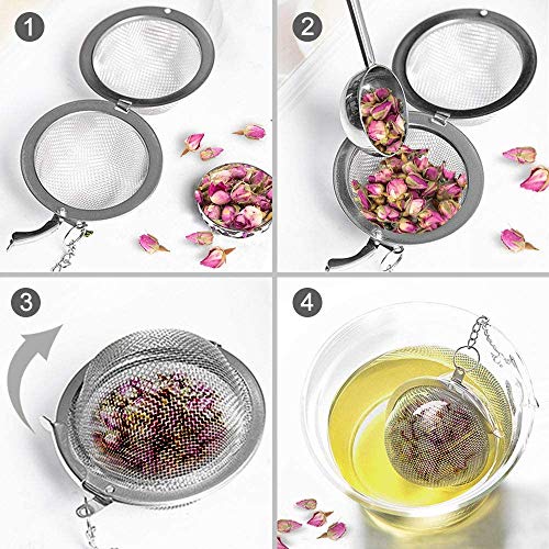 SaNavie Tea Steeper Tea Ball Infusers for Loose Tea, 3D Butterly and Glass Beads Dry Flower Tea Infuser Tea Strainer,Tea Filter with Extended Chain Hook for Brew Fine Loose Tea Gifts for Women Girls