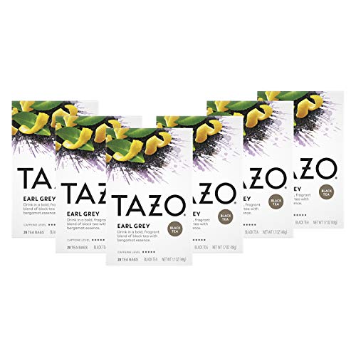 TAZO Tea Bags, Earl Grey, High Caffeine and Bold Flavor, 20 Tea Bags (Pack of 6)