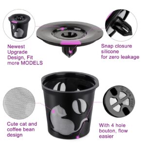 Reusable K Cups for K-Mini/K-Duo, 4 Pack Reusable Coffee Filters Pods for Keurig, BPA Free Refillable Single K Cups for Keurig K-Mini, K-Duo, 1.0 & 2.0 Series…