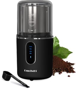 dmofwhi cordless coffee grinder electric, usb rechargeable coffee bean grinder with 304 stainless steel blade and removable bowl-black