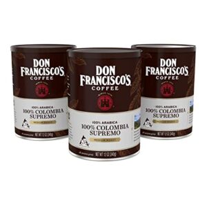 don francisco's colombia supremo, medium roast ground coffee (3 x 12 oz cans)