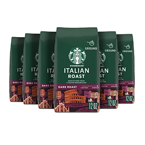 Starbucks Ground Coffee—Dark Roast Coffee—Italian Roast—100% Arabica—6 bags (12 oz each)