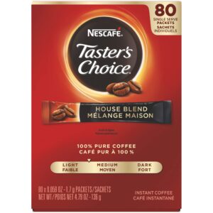 nescafe instant coffee packets, taster's choice light roast, 1.7 g singles (pack of 80)