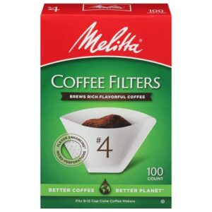 Melitta 4 Cone Coffee Filters, White, 40 Total Filters Count - Packaging May Vary