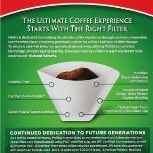 Melitta 4 Cone Coffee Filters, White, 40 Total Filters Count - Packaging May Vary