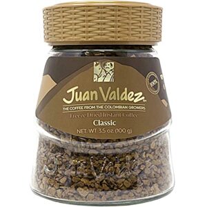 juan valdez freeze dried instant 100% colombian coffee, 3.5 oz jar, advanced freeze-drying technique to preserve flavor and aroma, kosher