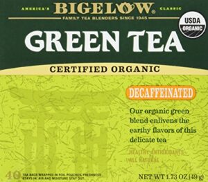 bigelow tea, 40 bags - organic decaffeinated green (2 pack)