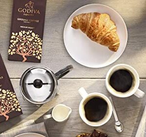 Godiva Chocolatier Medium Roast Ground Coffee, Made With100% Arabica Beans, Chocolate Truffle Flavor, 10 Ounce Gift Bag